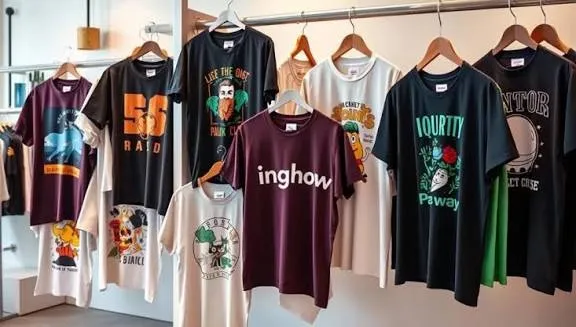 Printed t-shirts manufactured at LeelineWear factory
