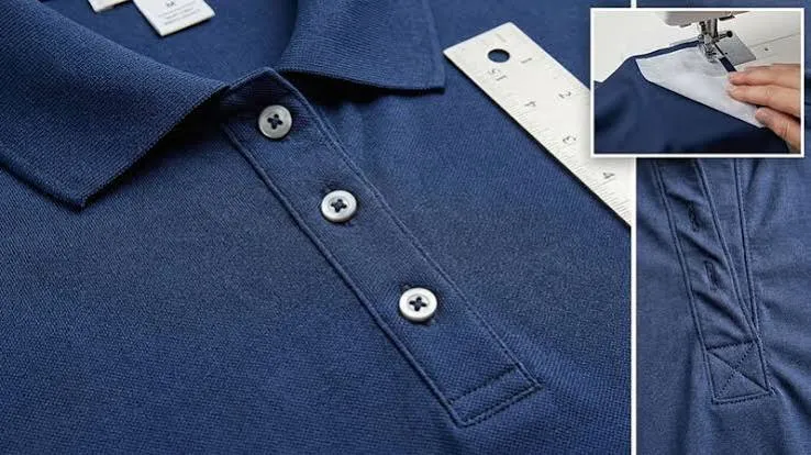 Collar construction and placket finishing detail