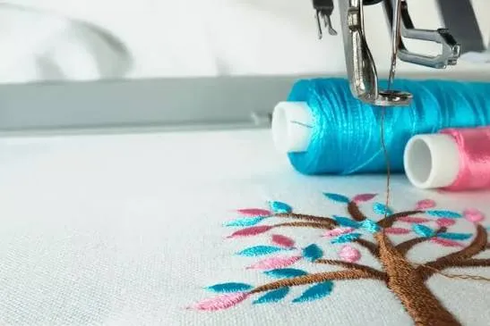 Close-up of custom golf polo embroidery detail