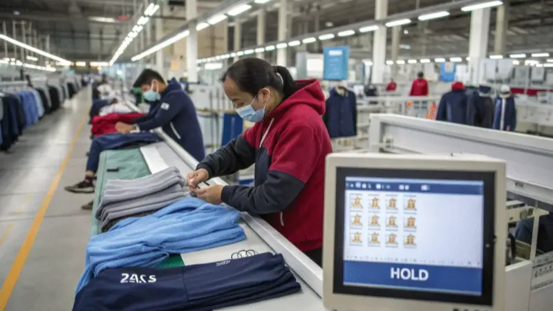 Factories rush Lycra stretch testing to hit shipping deadlines.