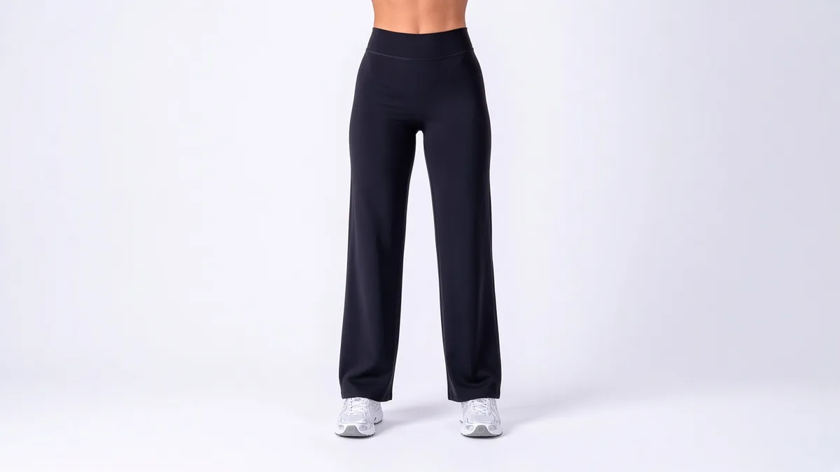 Straight-leg studio yoga pants in light blue — relaxed activewear silhouette
