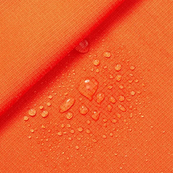 DWR coated water-repellent polyester fabric with water beading effect