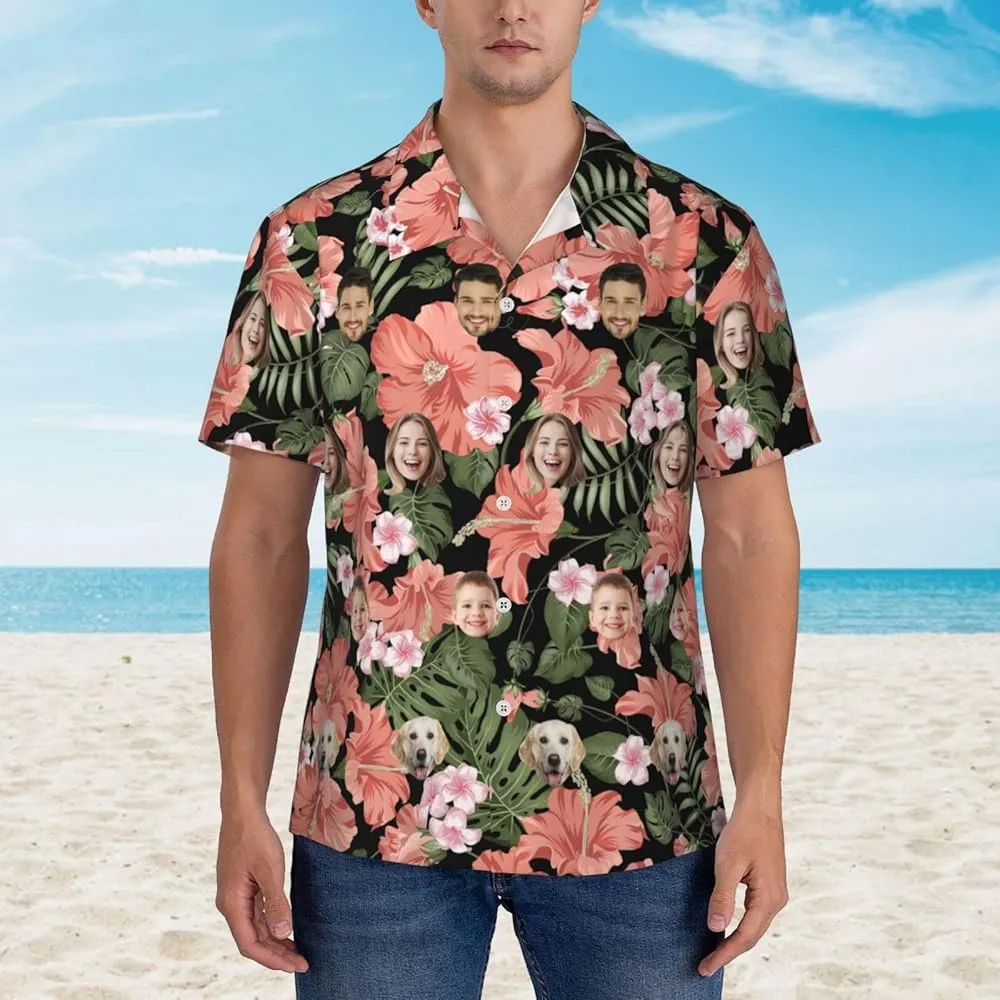 Personalized photo Hawaiian shirt with custom family photo print