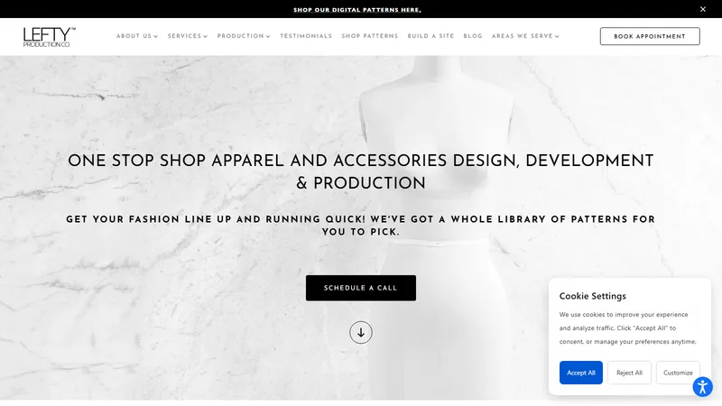 Lefty Production Co. homepage — Los Angeles full-package apparel manufacturer