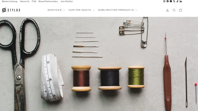 Stylus Apparel Group homepage — performance and athletic wear