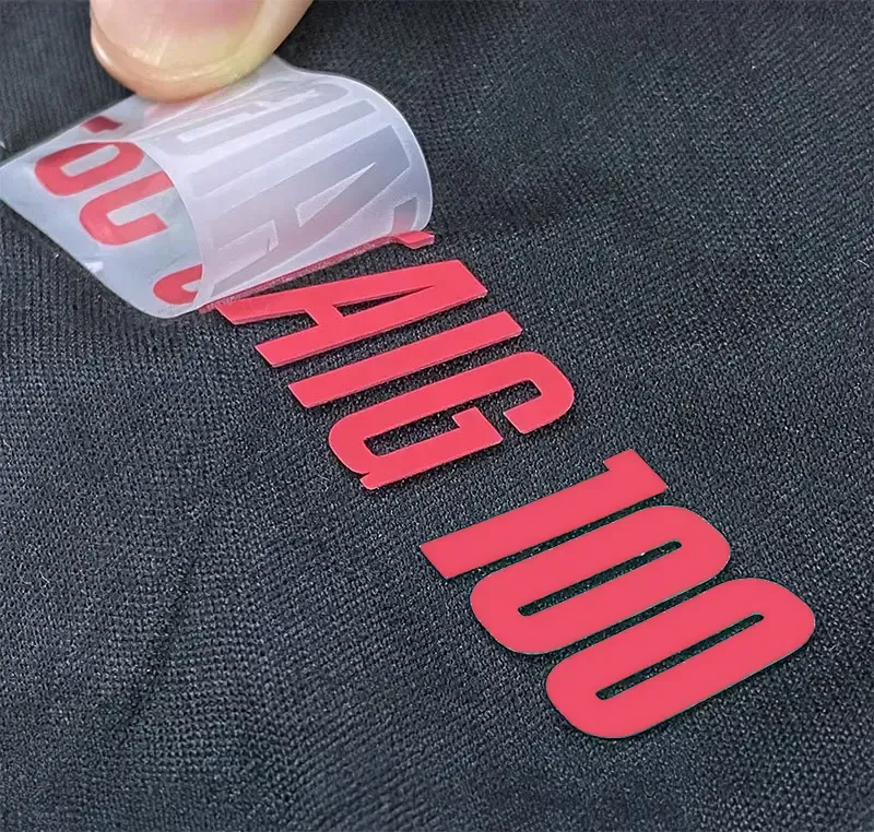 Silicone heat transfer logo detail