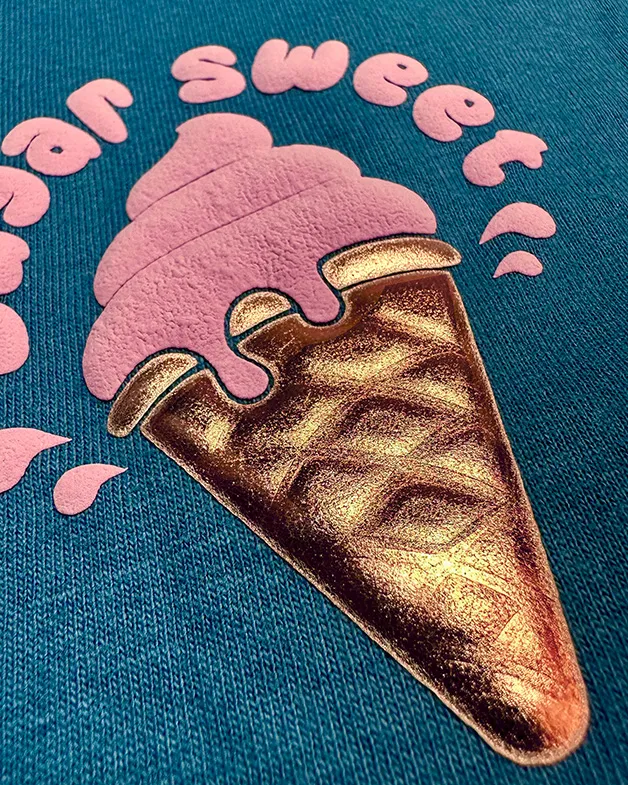 Puff and embossed printing detail