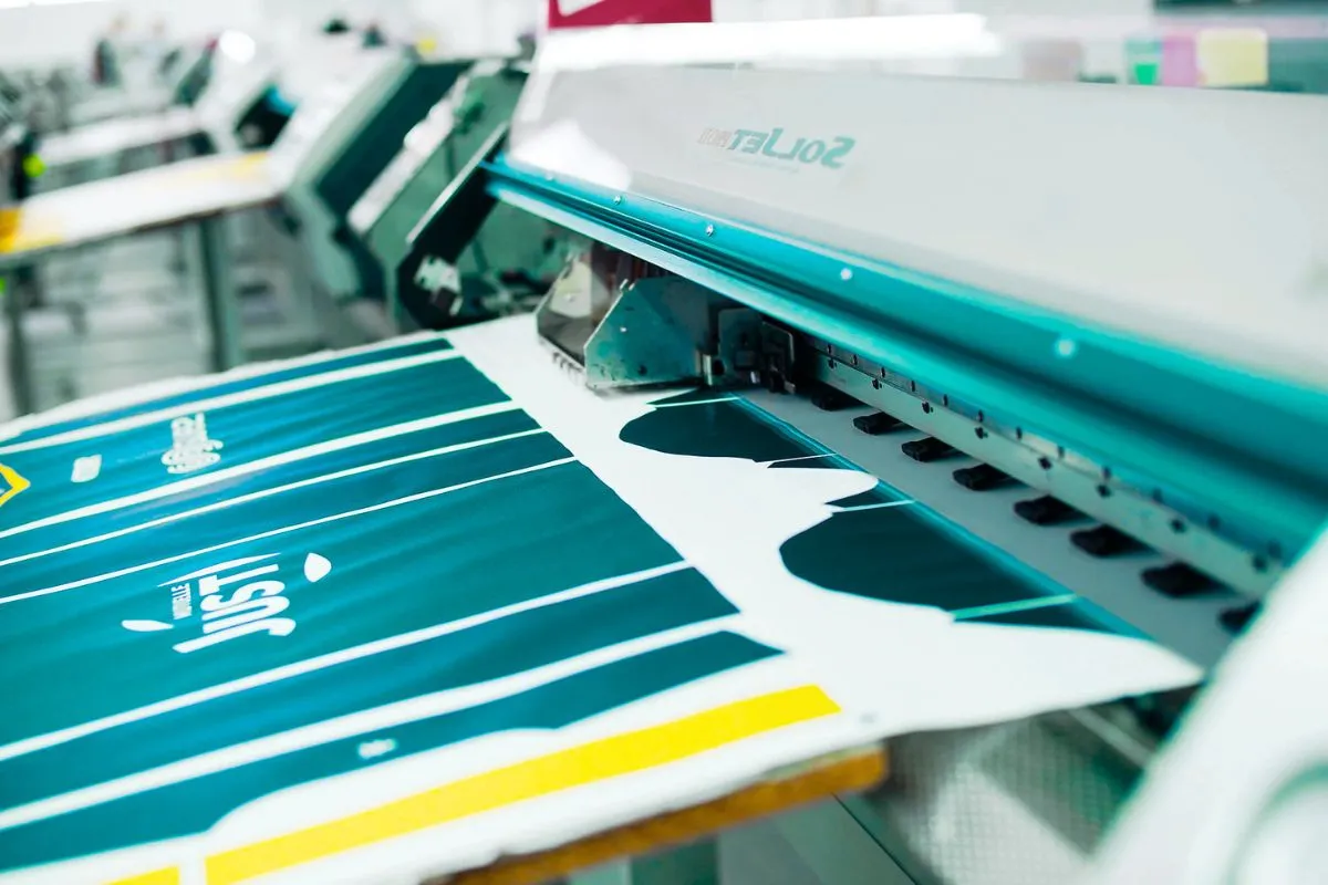 Vibrant sublimation printed sportswear with edge-to-edge gradient design