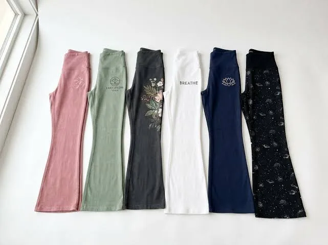 Custom sublimation printed yoga leggings with vibrant patterns