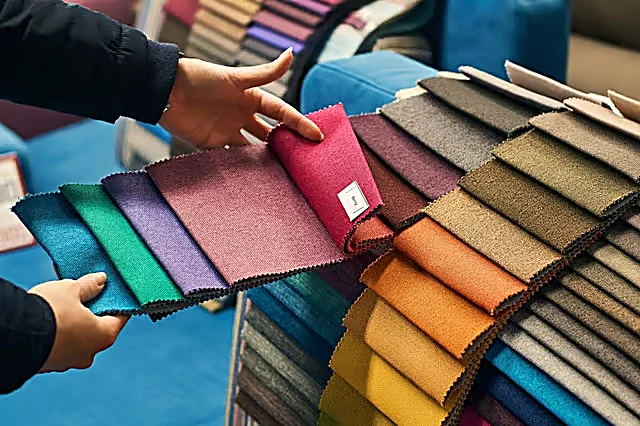 Fabric selection for uniform manufacturing with color-matched dye lots