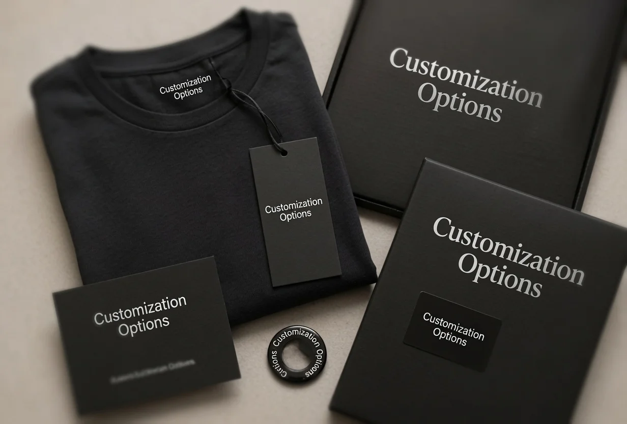 Complete brand identity solutions with custom labels, hang tags, and packaging for private label brands