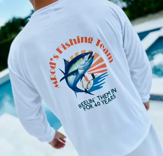 Custom performance fishing shirts with moisture-wicking and UV protection