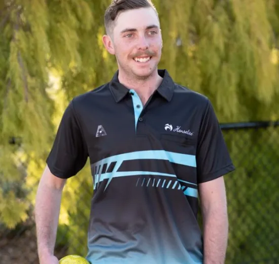 Custom bowls polo shirts with club embroidery and moisture-wicking fabric