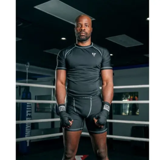 Custom boxing compression wear with sublimated team graphics