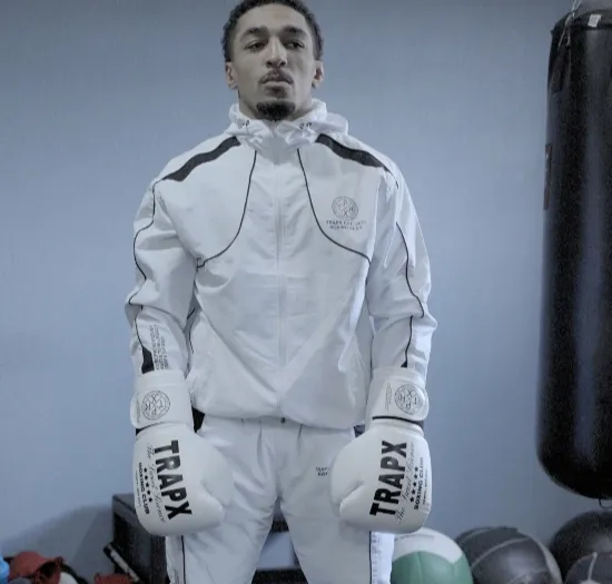 Custom boxing tracksuit set with matching jacket and pants