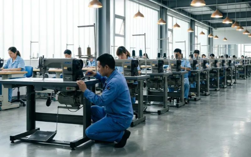Calibrating Juki industrial sewing machines for zero-defect production