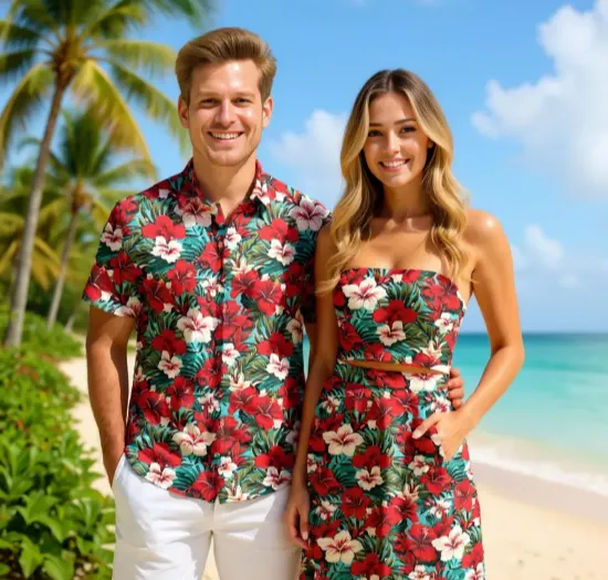 Custom Couple Hawaiian Shirts