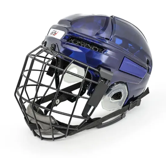Custom ice hockey helmet cover with sublimated team graphics