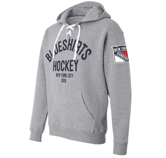 Custom ice hockey hoodie with team logo and fleece interior