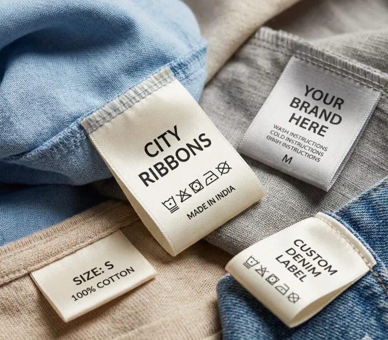 Custom satin labels with soft-touch finish for premium private label clothing brands