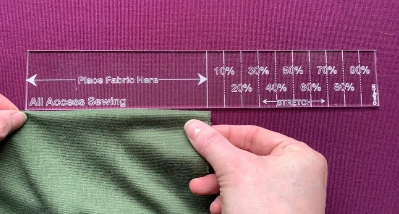 Take a measurement shot with a rigid steel ruler placed flat against the fabric