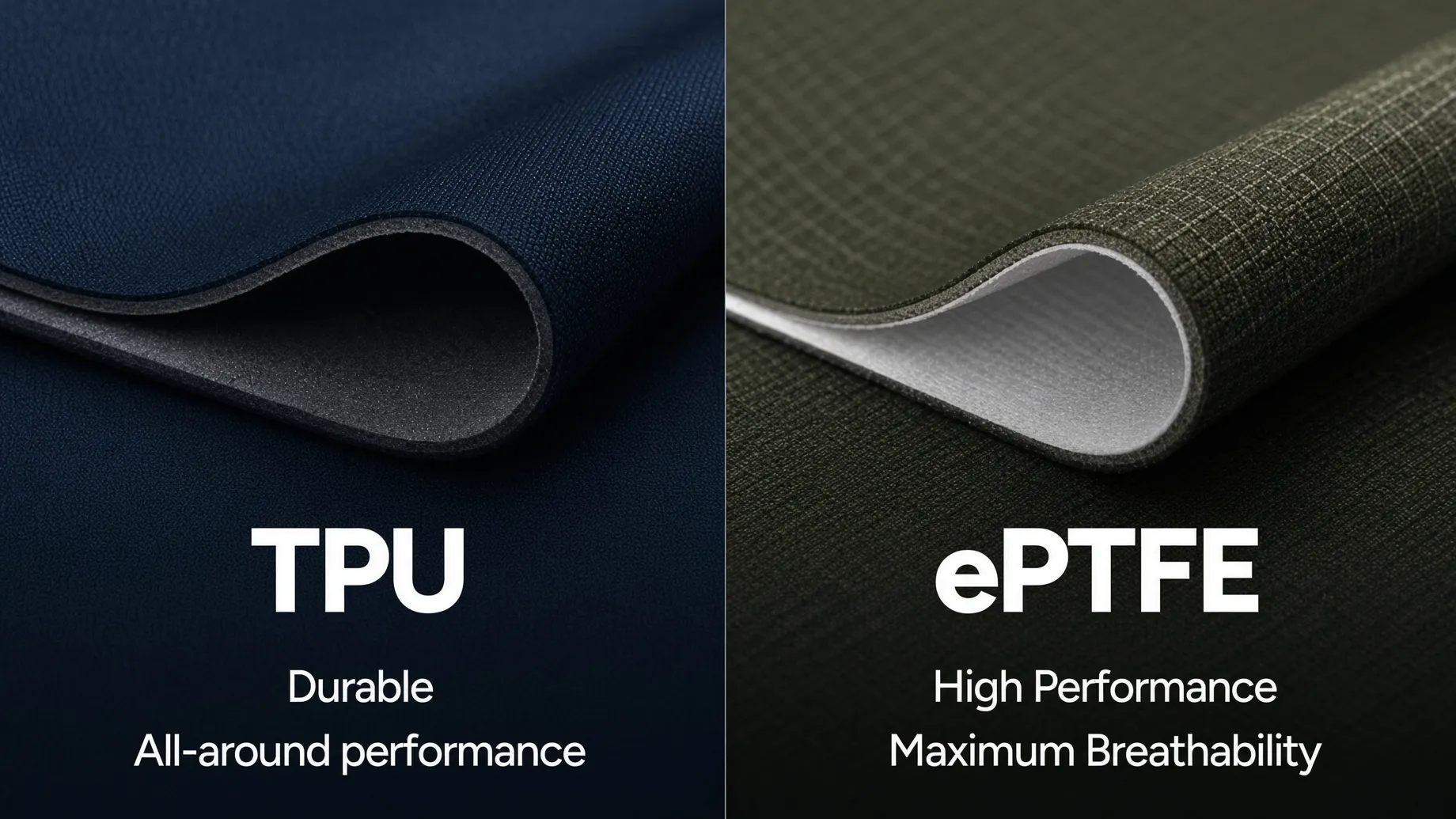 ePTFE vs TPU vs PU membrane comparison