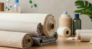 Recycled eco-friendly yoga fabric with natural texture detail